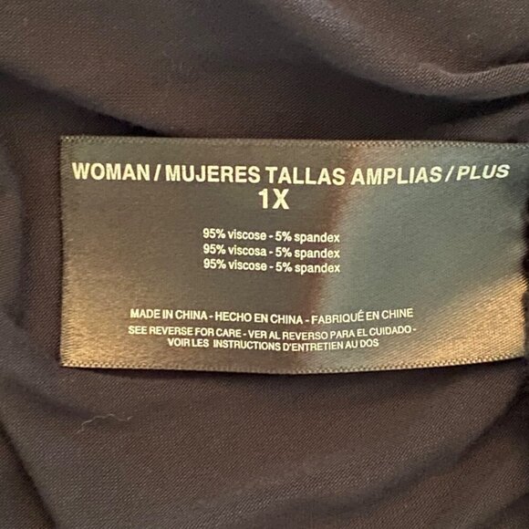 Skinnygirl Marisol Black Long Sleeve Stretch Jersey Knit Shirred Top Size 1X NEW - Picture 10 of 11